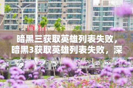 暗黑三获取英雄列表失败，暗黑3获取英雄列表失败，深度解析与解决方案