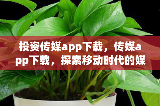 投资传媒app下载,传媒app下载,探索移动时代的媒体新生态 投资传媒app下载,传媒app下载,探索移动时代的媒体新生态