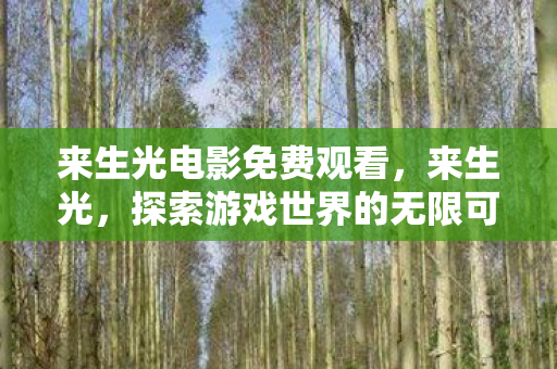来生光电影免费观看,来生光,探索游戏世界的无限可能 来生光电影免费观看,来生光,探索游戏世界的无限可能