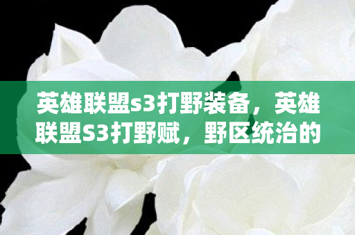 英雄联盟s3打野装备,英雄联盟S3打野赋,野区统治的艺术 英雄联盟s3打野装备,英雄联盟S3打野赋,野区统治的艺术