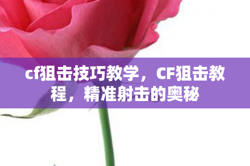 cf狙击技巧教学，CF狙击教程，精准射击的奥秘