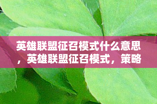 英雄联盟征召模式什么意思,英雄联盟征召模式,策略与团队协作的巅峰 英雄联盟征召模式什么意思,英雄联盟征召模式,策略与团队协作的巅峰