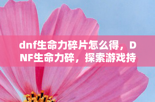 dnf生命力碎片怎么得,DNF生命力碎,探索游戏持续生命力的奥秘 dnf生命力碎片怎么得,DNF生命力碎,探索游戏持续生命力的奥秘