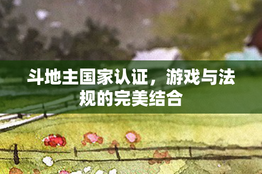 斗地主国家认证，游戏与法规的完美结合