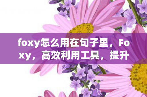 foxy怎么用在句子里,Foxy,高效利用工具,提升工作与学习效率 foxy怎么用在句子里,Foxy,高效利用工具,提升工作与学习效率