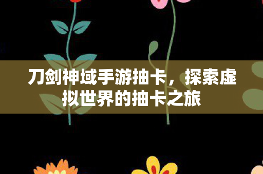 刀剑神域手游抽卡，探索虚拟世界的抽卡之旅