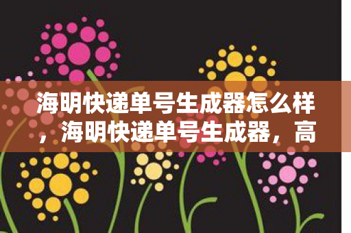 海明快递单号生成器怎么样,海明快递单号生成器,高效便捷,打造物流新体验 海明快递单号生成器怎么样,海明快递单号生成器,高效便捷,打造物流新体验