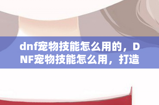 dnf宠物技能怎么用的，DNF宠物技能怎么用，打造高效战斗的关键