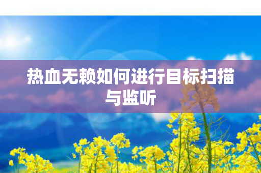 热血无赖如何进行目标扫描与监听 热血无赖如何进行目标扫描与监听