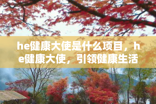 he健康大使是什么项目,he健康大使,引领健康生活新风尚 he健康大使是什么项目,he健康大使,引领健康生活新风尚