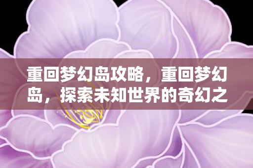 重回梦幻岛攻略,重回梦幻岛,探索未知世界的奇幻之旅 重回梦幻岛攻略,重回梦幻岛,探索未知世界的奇幻之旅
