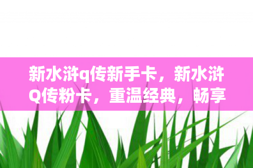 新水浒q传新手卡,新水浒Q传粉卡,重温经典,畅享无限乐趣 新水浒q传新手卡,新水浒Q传粉卡,重温经典,畅享无限乐趣