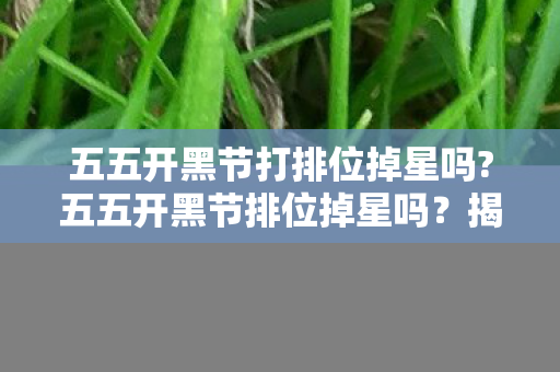 五五开黑节打排位掉星吗?五五开黑节排位掉星吗?揭秘游戏背后的真相 五五开黑节打排位掉星吗?五五开黑节排位掉星吗?揭秘游戏背后的真相