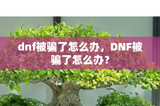 dnf被骗了怎么办,DNF被骗了怎么办? dnf被骗了怎么办,DNF被骗了怎么办?
