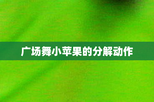 广场舞小苹果的分解动作 广场舞小苹果的分解动作