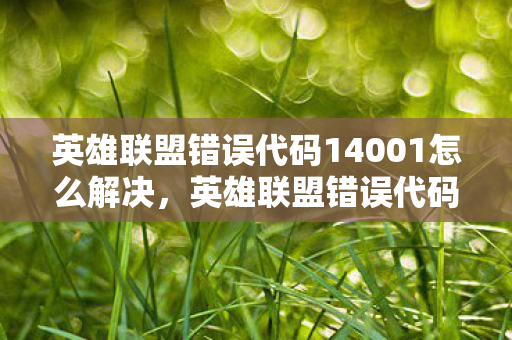英雄联盟错误代码14001怎么解决,英雄联盟错误代码14001,深度解析与解决方案 英雄联盟错误代码14001怎么解决,英雄联盟错误代码14001,深度解析与解决方案