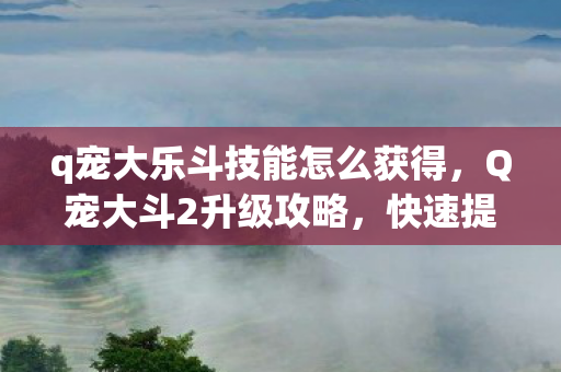 q宠大乐斗技能怎么获得，Q宠大斗2升级攻略，快速提升等级的方法