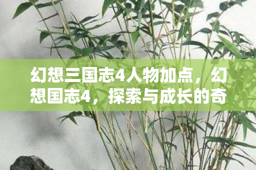 幻想三国志4人物加点,幻想国志4,探索与成长的奇妙之旅 幻想三国志4人物加点,幻想国志4,探索与成长的奇妙之旅
