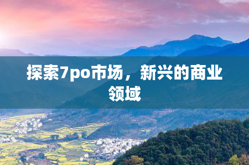 探索7po市场,新兴的商业领域 探索7po市场,新兴的商业领域
