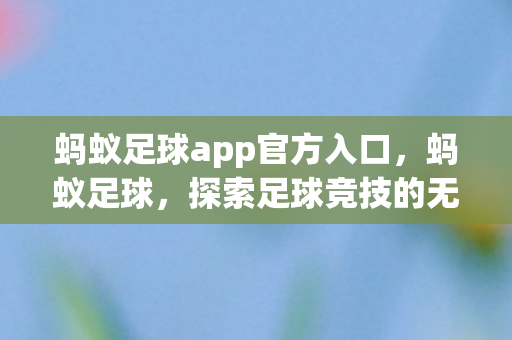 蚂蚁足球app官方入口，蚂蚁足球，探索足球竞技的无限可能