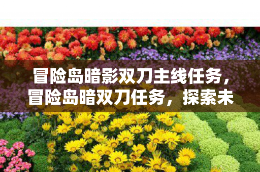 冒险岛暗影双刀主线任务,冒险岛暗双刀任务,探索未知的挑战之旅 冒险岛暗影双刀主线任务,冒险岛暗双刀任务,探索未知的挑战之旅