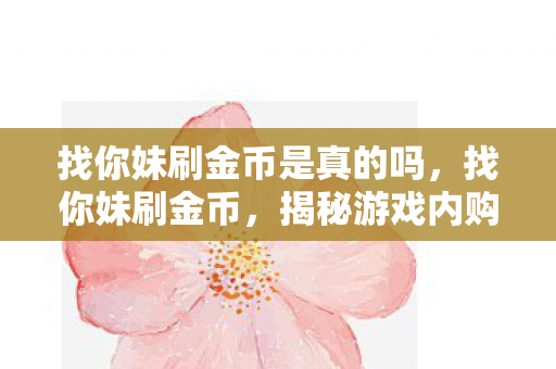 找你妹刷金币是真的吗，找你妹刷金币，揭秘游戏内购的灰色地带
