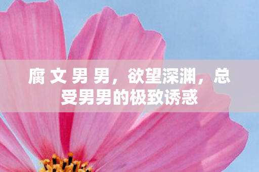 腐 文 男 男,欲望深渊,总受男男的极致诱惑 腐 文 男 男,欲望深渊,总受男男的极致诱惑