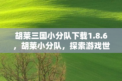 胡莱三国小分队下载1.8.6,胡莱小分队,探索游戏世界的奇妙之旅 胡莱三国小分队下载1.8.6,胡莱小分队,探索游戏世界的奇妙之旅
