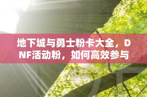 地下城与勇士粉卡大全,DNF活动粉,如何高效参与并获取丰厚奖励 地下城与勇士粉卡大全,DNF活动粉,如何高效参与并获取丰厚奖励