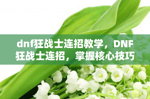 dnf狂战士连招教学,DNF狂战士连招,掌握核心技巧,打造极致输出 dnf狂战士连招教学,DNF狂战士连招,掌握核心技巧,打造极致输出