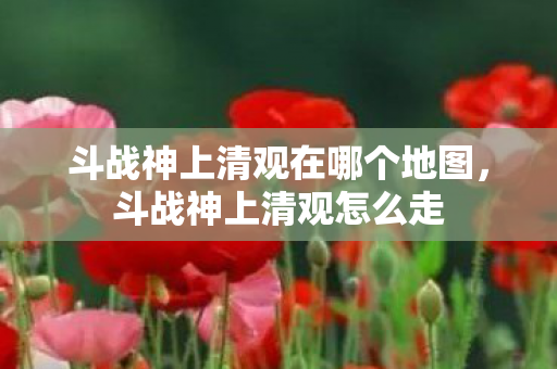 斗战神上清观在哪个地图,斗战神上清观怎么走 斗战神上清观在哪个地图,斗战神上清观怎么走