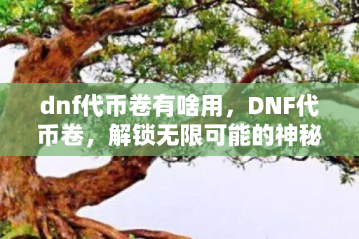 dnf代币卷有啥用，DNF代币卷，解锁无限可能的神秘钥匙