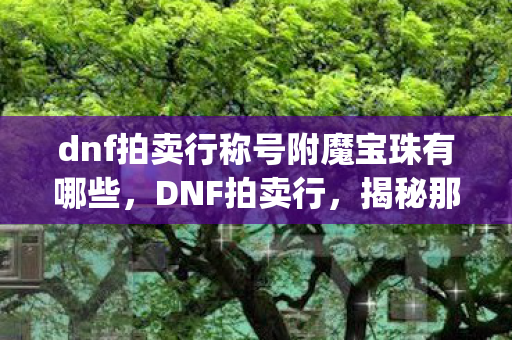 dnf拍卖行称号附魔宝珠有哪些,DNF拍卖行,揭秘那些令人头疼的bug dnf拍卖行称号附魔宝珠有哪些,DNF拍卖行,揭秘那些令人头疼的bug