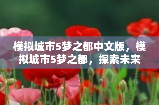 模拟城市5梦之都中文版,模拟城市5梦之都,探索未来城市的无限可能 模拟城市5梦之都中文版,模拟城市5梦之都,探索未来城市的无限可能