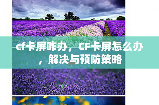 cf卡屏咋办，CF卡屏怎么办，解决与预防策略