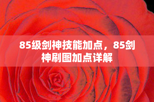 85级剑神技能加点,85剑神刷图加点详解 85级剑神技能加点,85剑神刷图加点详解