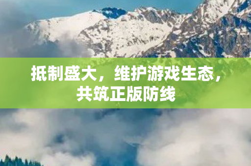 抵制盛大，维护游戏生态，共筑正版防线