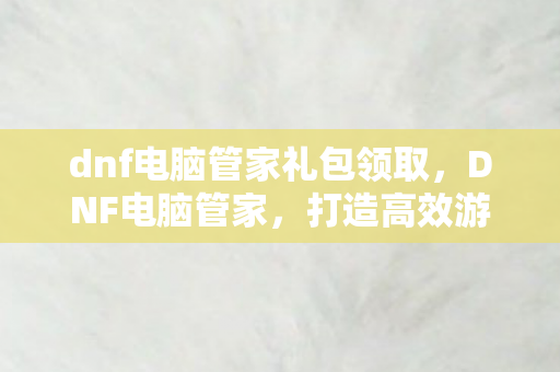 dnf电脑管家礼包领取，DNF电脑管家，打造高效游戏体验的必备工具