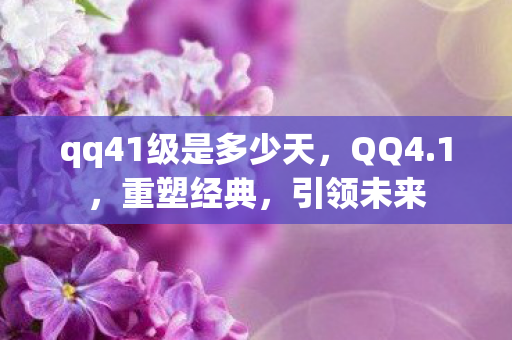 qq41级是多少天,QQ4.1,重塑经典,引领未来 qq41级是多少天,QQ4.1,重塑经典,引领未来