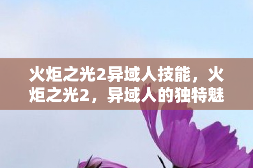 火炬之光2异域人技能,火炬之光2,异域人的独特魅力与游戏深度解析 火炬之光2异域人技能,火炬之光2,异域人的独特魅力与游戏深度解析