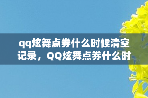 qq炫舞点券什么时候清空记录,QQ炫舞点券什么时候清空 qq炫舞点券什么时候清空记录,QQ炫舞点券什么时候清空