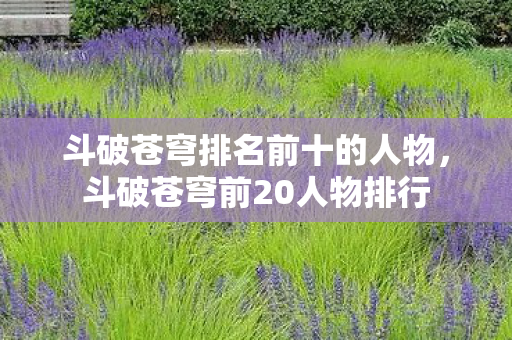 斗破苍穹排名前十的人物,斗破苍穹前20人物排行 斗破苍穹排名前十的人物,斗破苍穹前20人物排行