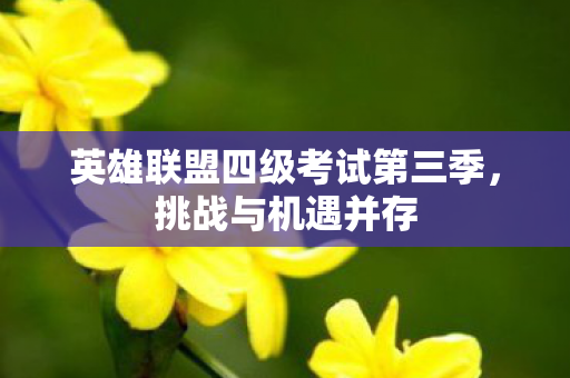 英雄联盟四级考试第三季,挑战与机遇并存 英雄联盟四级考试第三季,挑战与机遇并存