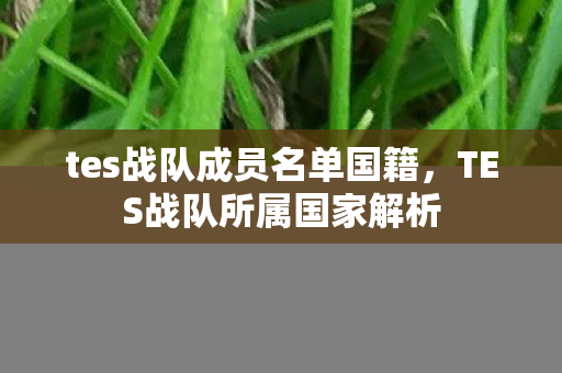 tes战队成员名单国籍,TES战队所属国家解析 tes战队成员名单国籍,TES战队所属国家解析
