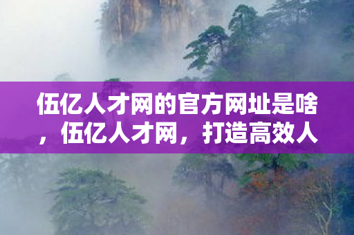 伍亿人才网的官方网址是啥,伍亿人才网,打造高效人才招聘平台的秘诀 伍亿人才网的官方网址是啥,伍亿人才网,打造高效人才招聘平台的秘诀