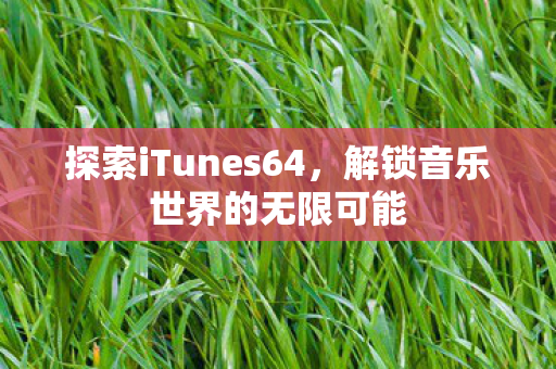 探索iTunes64，解锁音乐世界的无限可能