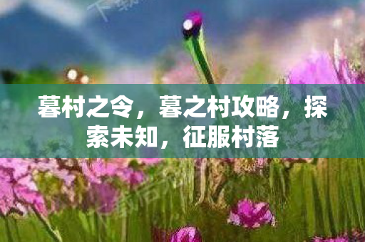 暮村之令,暮之村攻略,探索未知,征服村落 暮村之令,暮之村攻略,探索未知,征服村落