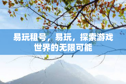 易玩租号,易玩,探索游戏世界的无限可能 易玩租号,易玩,探索游戏世界的无限可能