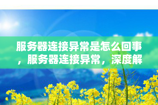 服务器连接异常是怎么回事,服务器连接异常,深度解析与应对策略 服务器连接异常是怎么回事,服务器连接异常,深度解析与应对策略