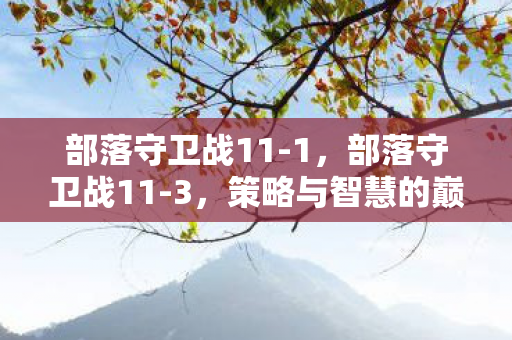 部落守卫战11-1,部落守卫战11-3,策略与智慧的巅峰对决 部落守卫战11-1,部落守卫战11-3,策略与智慧的巅峰对决
